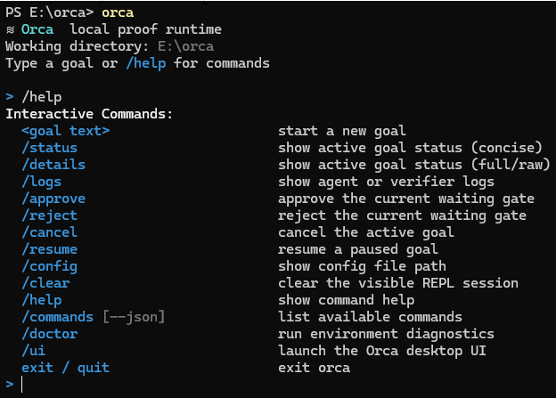 Orca interface